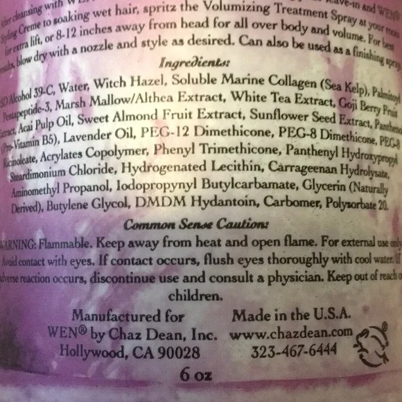 NWT, WEN LAVENDER 6oz VOLUMIZING TREATMENT SPRAY. QVC PICS FOR REFERENCE ONLY. - Picture 5 of 6